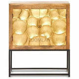 40" Modern Brass Overlay Accent Cabinet on Iron Stand Paris Accent Cabinets LOOMLAN By LOOMLAN