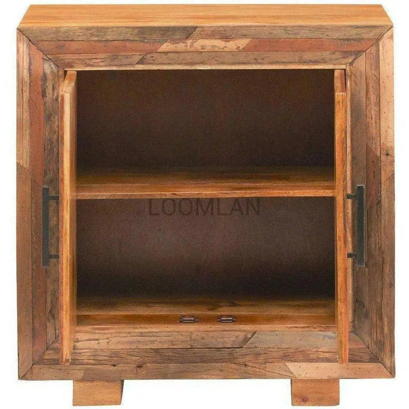 40" Rustic Farmhouse Reclaimed Wood Sideboard Accent Cabinet Accent Cabinets LOOMLAN By LOOMLAN