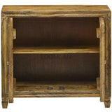 40" Wide Reclaimed Wood Silver Metal Doors Accent Cabinet Accent Cabinets LOOMLAN By LOOMLAN