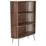 41 Inch Bookshelf Natural Oil Brown Mid-Century Modern Bookcases LOOMLAN By Moe's Home