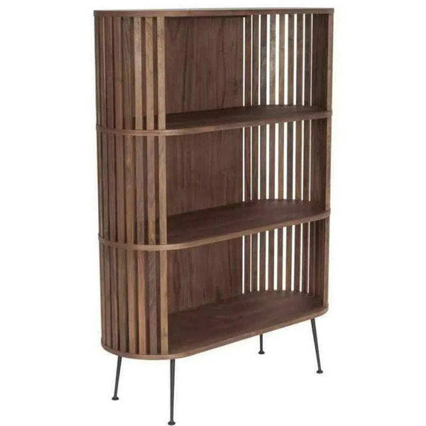 41 Inch Bookshelf Natural Oil Brown Mid-Century Modern Bookcases LOOMLAN By Moe's Home