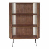 41 Inch Bookshelf Natural Oil Brown Mid-Century Modern Bookcases LOOMLAN By Moe's Home