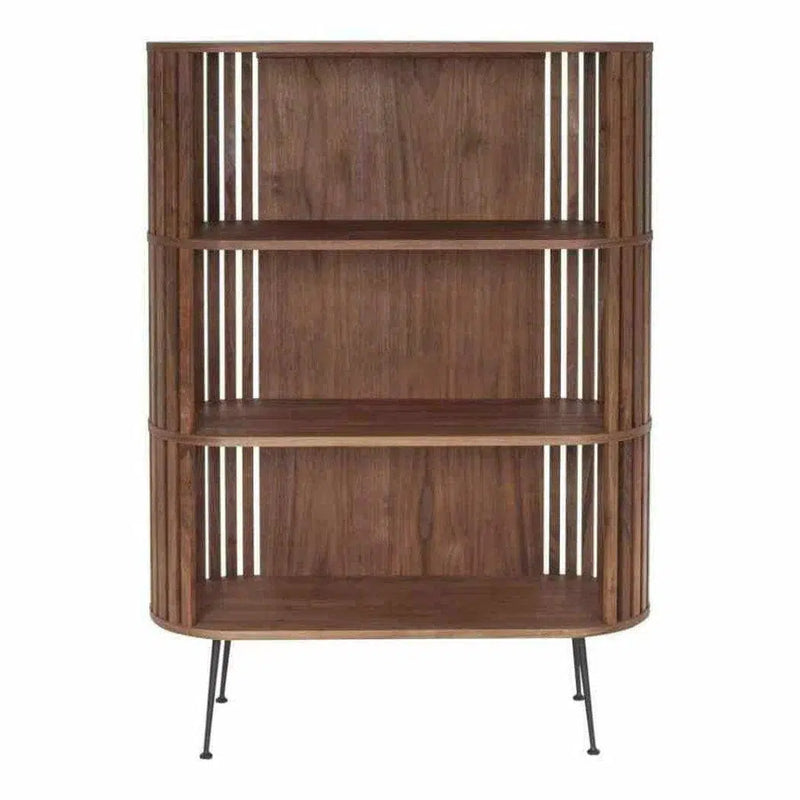 41 Inch Bookshelf Natural Oil Brown Mid-Century Modern Bookcases LOOMLAN By Moe's Home