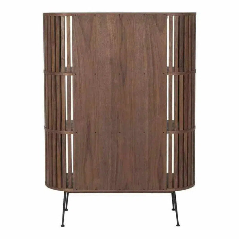 41 Inch Bookshelf Natural Oil Brown Mid-Century Modern Bookcases LOOMLAN By Moe's Home