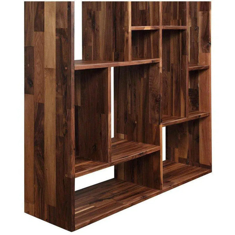 41 Inch Shelf Solid Walnut Large Brown Contemporary Etageres LOOMLAN By Moe's Home