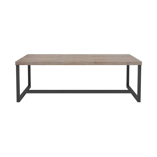 43" Brown Rectangle Coffee Table Wood Top With Base Coffee Tables LOOMLAN By LH Imports