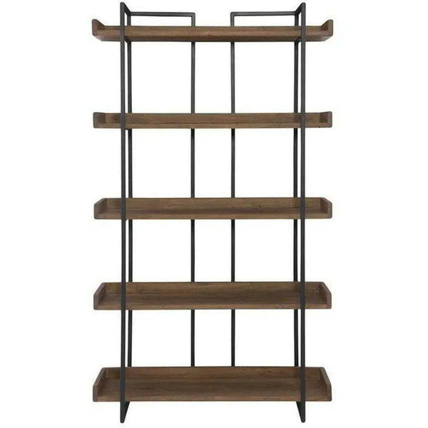 44 x 77 Inch Bookshelf Small Brown Industrial Etageres LOOMLAN By Moe's Home