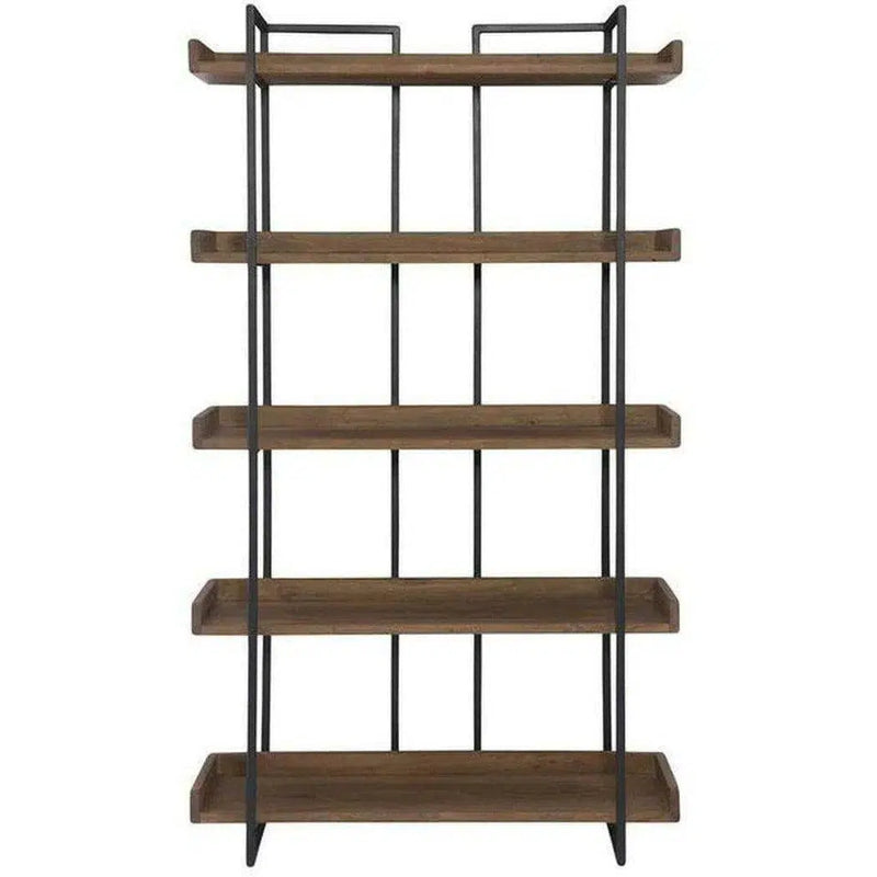 44 x 77 Inch Bookshelf Small Brown Industrial Etageres LOOMLAN By Moe's Home