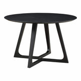 47.5 Inch Dining Table Round Black Mid-Century Dining Tables LOOMLAN By Moe's Home