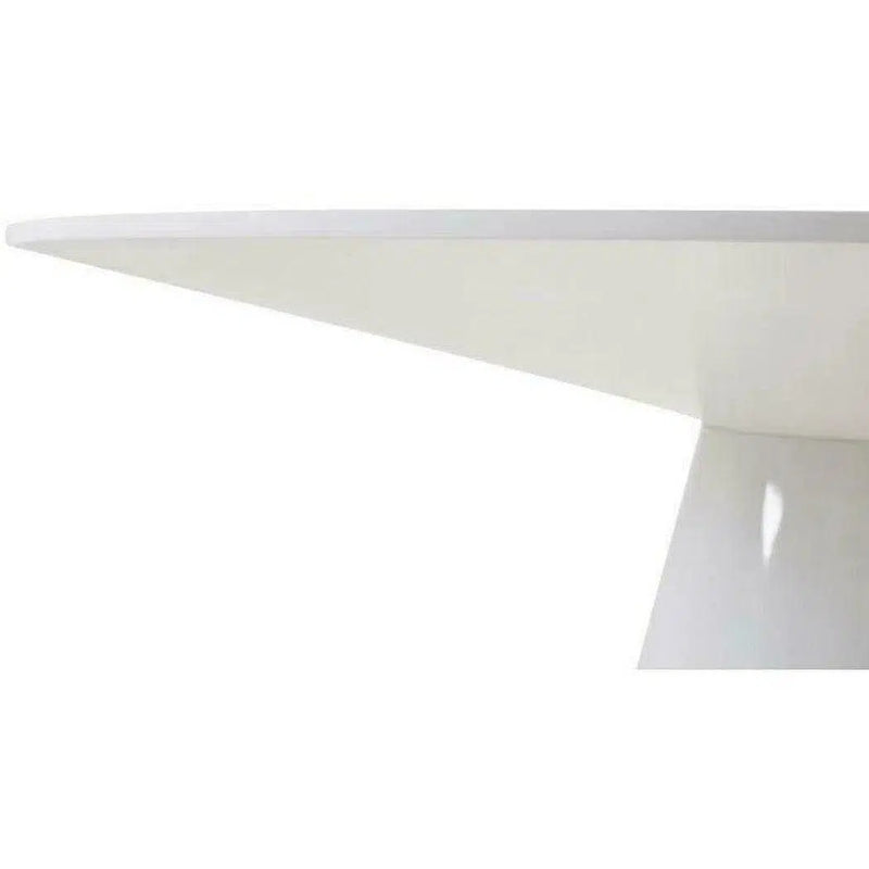 47" Contemporary High Gloss White Round Dining Table for 4 People Dining Tables LOOMLAN By Moe's Home