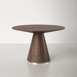 47" Contemporary Semi Gloss Brown Round Dining Table for 4 People Dining Tables LOOMLAN By Moe's Home