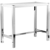 47" High Gloss White Pub Bar Table for Small Spaces Bar Tables LOOMLAN By Moe's Home