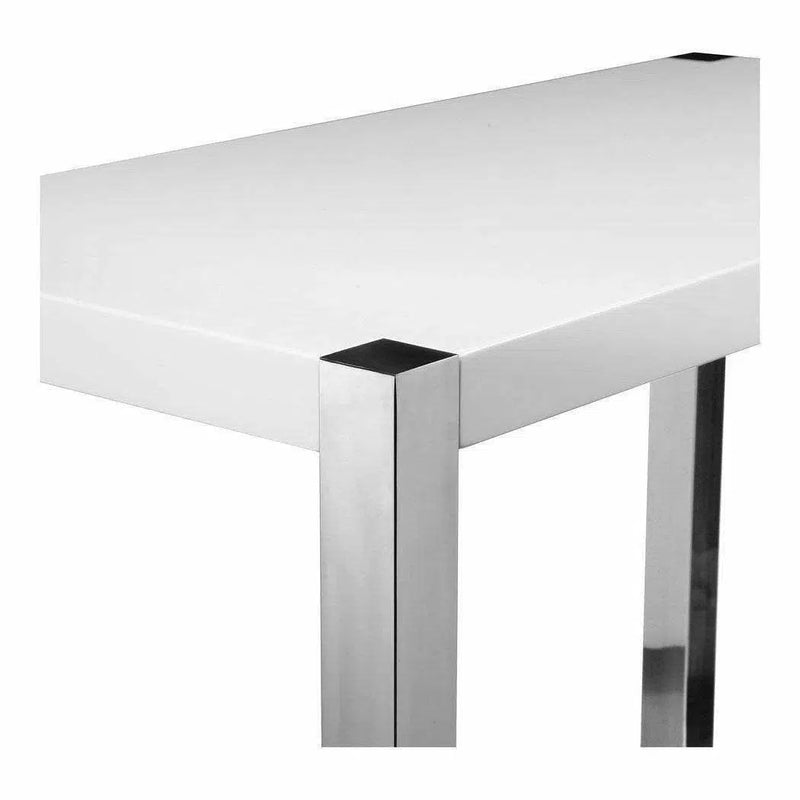 47" High Gloss White Pub Bar Table for Small Spaces Bar Tables LOOMLAN By Moe's Home