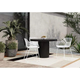 47 Inch Black Round Outdoor Dining Table Cement Outdoor Dining Tables LOOMLAN By Moe's Home