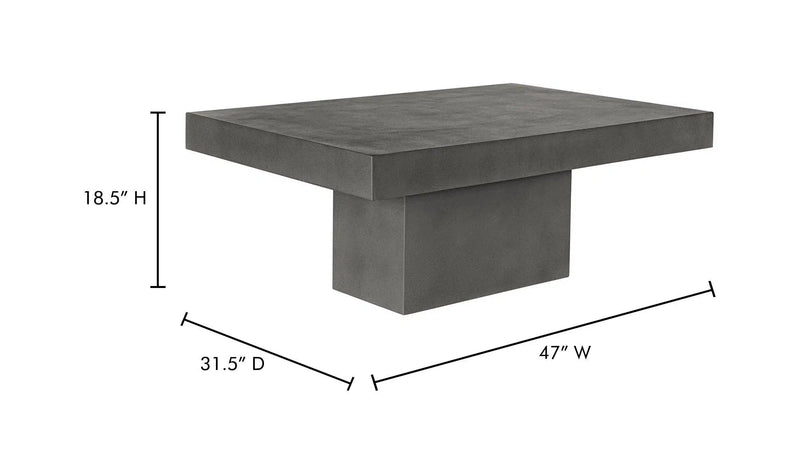 47 Inch Outdoor Coffee Table Grey Contemporary Outdoor Coffee Tables LOOMLAN By Moe's Home