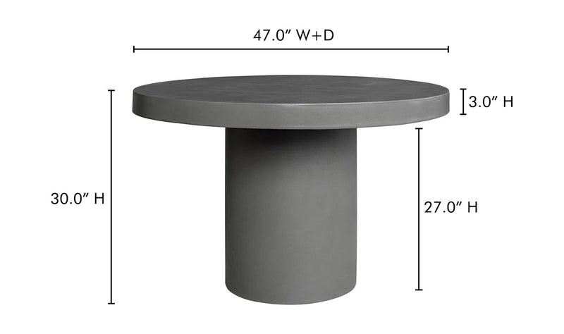 47 Inch Outdoor Dining Table Grey Contemporary Outdoor Dining Tables LOOMLAN By Moe's Home