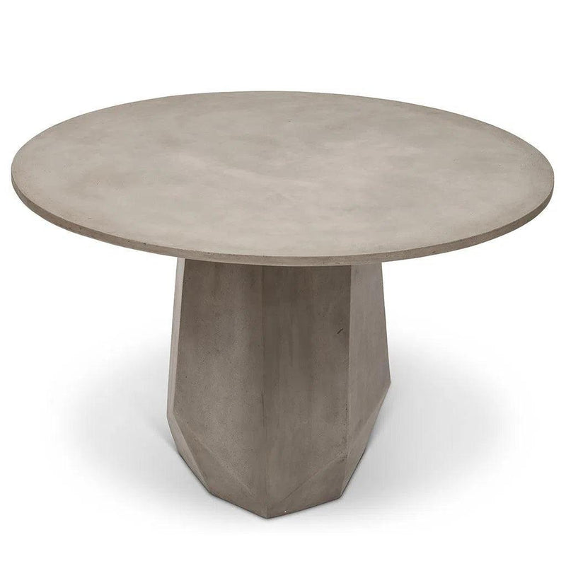 47" Kristal Fiber Reinforced Concrete Round Dining Table Outdoor Dining Tables LOOMLAN By Urbia