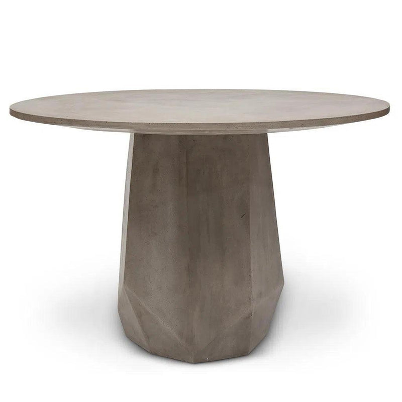 47" Kristal Fiber Reinforced Concrete Round Dining Table Outdoor Dining Tables LOOMLAN By Urbia