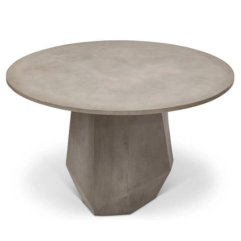 47" Kristal Fiber Reinforced Concrete Round Dining Table Outdoor Dining Tables LOOMLAN By Urbia