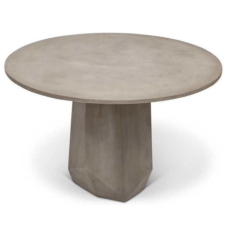 47" Kristal Fiber Reinforced Concrete Round Dining Table Outdoor Dining Tables LOOMLAN By Urbia