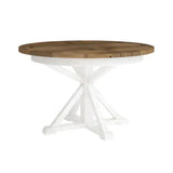 47/67 Round Extending Two-Tone Dining Table Wood Top Dining Tables LOOMLAN By LH Imports