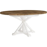 47/67 Round Extending Two-Tone Dining Table Wood Top Dining Tables LOOMLAN By LH Imports