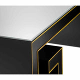 48" Black Waterfall Rectangular Cocktail Table With Gold Accents Coffee Tables LOOMLAN By Currey & Co