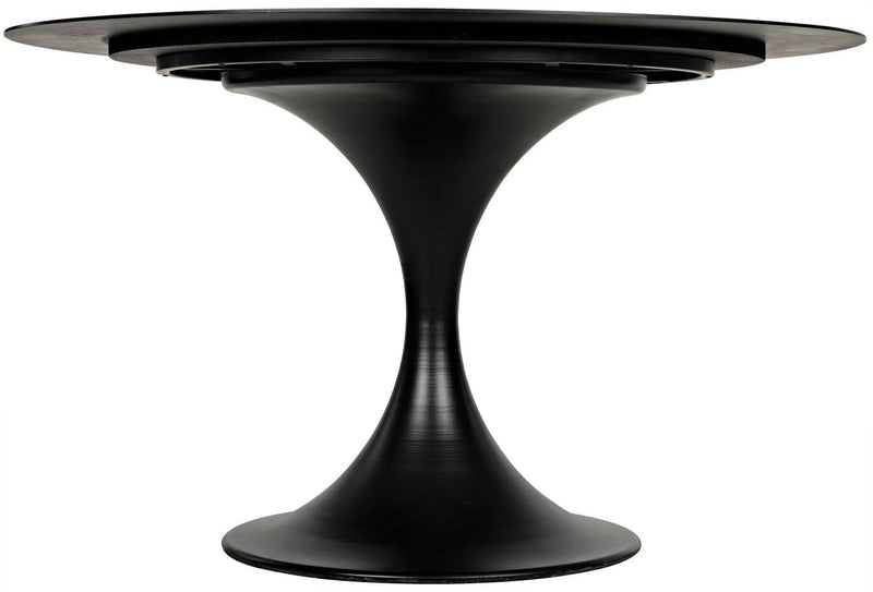 48" Herno Black Steel Dining Table Dining Tables LOOMLAN By Noir