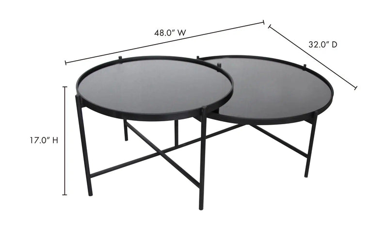 48 Inch Coffee Table Black Contemporary Coffee Tables LOOMLAN By Moe's Home