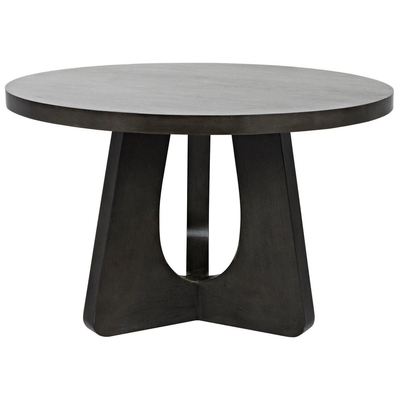 48" Nobuko Wood Black Round Dining Table Dining Tables LOOMLAN By Noir