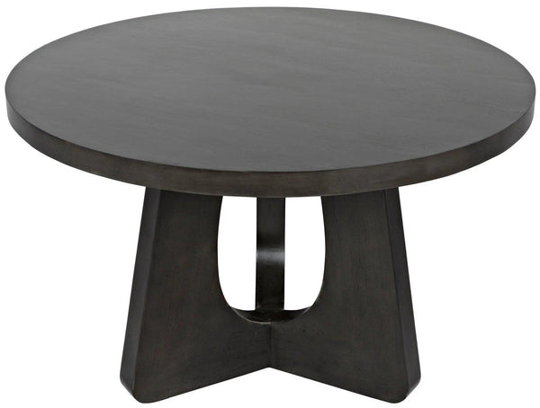 48" Nobuko Wood Black Round Dining Table Dining Tables LOOMLAN By Noir