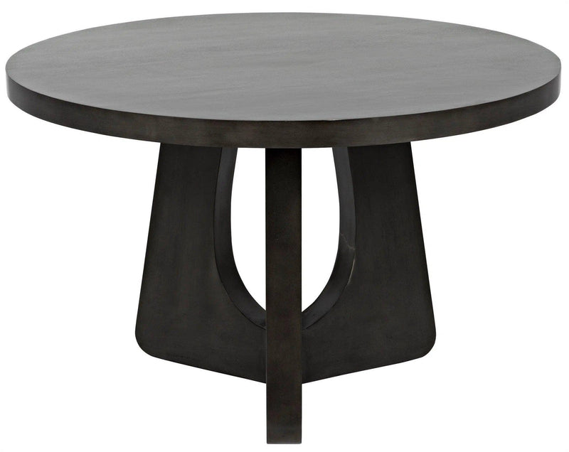 48" Nobuko Wood Black Round Dining Table Dining Tables LOOMLAN By Noir