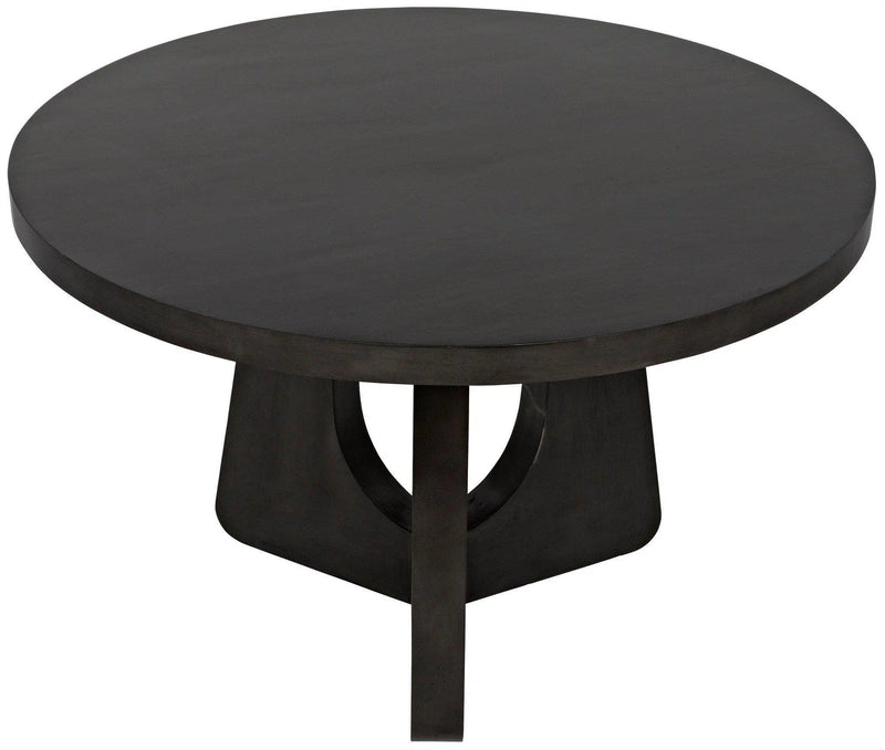 48" Nobuko Wood Black Round Dining Table Dining Tables LOOMLAN By Noir