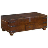 48" Rectangular Rustic Wood Trunk Coffee Table Storage Coffee Tables LOOMLAN By Sunny D