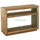 48" Slim Reclaimed Wood Console Table with Storage Shelves Console Tables LOOMLAN By LOOMLAN