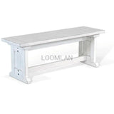 48" White Farmhouse Kitchen and Dining Side Bench (Bench only) Dining Benches LOOMLAN By Sunny D