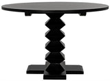 48" Zig-Zag Wood Black Round Dining Table Dining Tables LOOMLAN By Noir