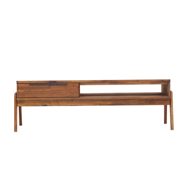 49" Brown Rectangle Coffee Table With Drawers and Shelves Coffee Tables LOOMLAN By LH Imports