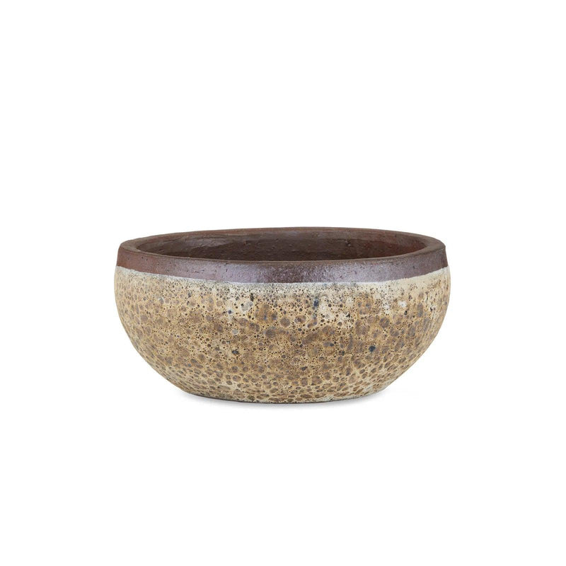 5.5 in. Lyra Ceramic Brown Planter Outdoor Planters LOOMLAN By Currey & Co