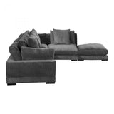 5 PC Grey Corduroy Couch Reversible Modular Sofa Modular Sofas LOOMLAN By Moe's Home