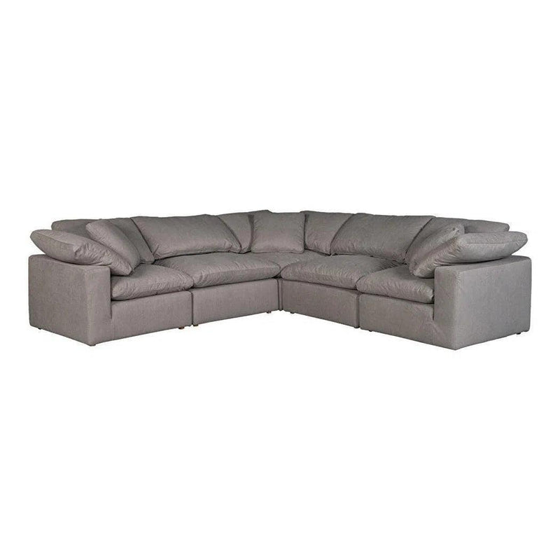 5 PC Set Performance Terra Condo Grey Sectional Modular Modular Sofas LOOMLAN By Moe's Home