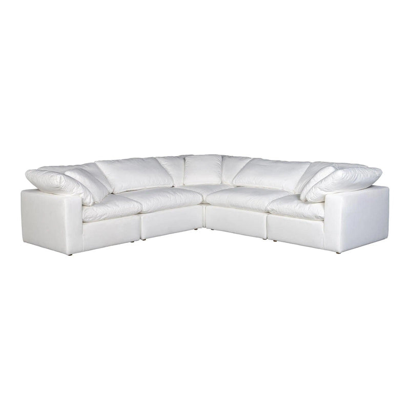 5 PC Set Performance Terra Condo White Sectional Modular Modular Sofas LOOMLAN By Moe's Home