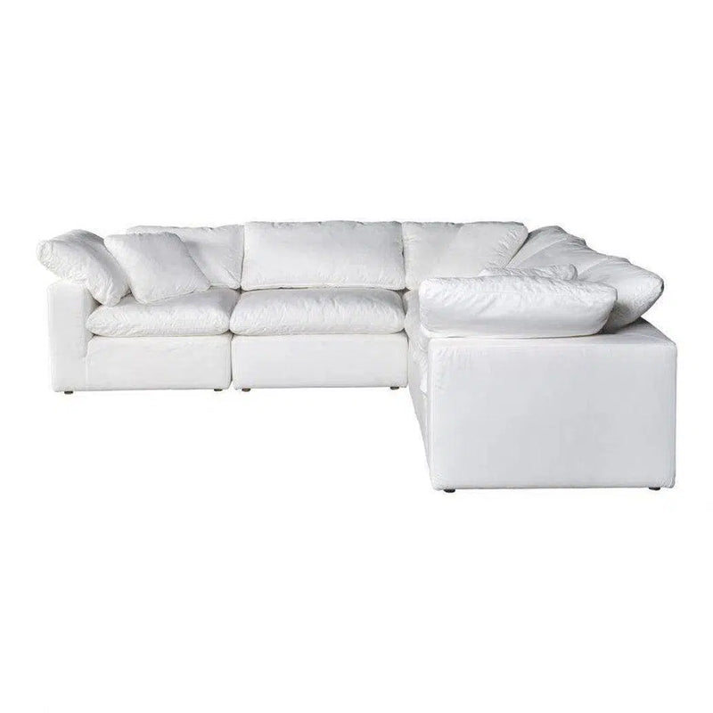 5 PC Set Performance Terra Condo White Sectional Modular Modular Sofas LOOMLAN By Moe's Home