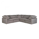 5 PC Set Stain Resistant Grey Large Classic Sectional Modular Modular Sofas LOOMLAN By Moe's Home