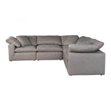 5 PC Set Stain Resistant Grey Large Classic Sectional Modular Modular Sofas LOOMLAN By Moe's Home