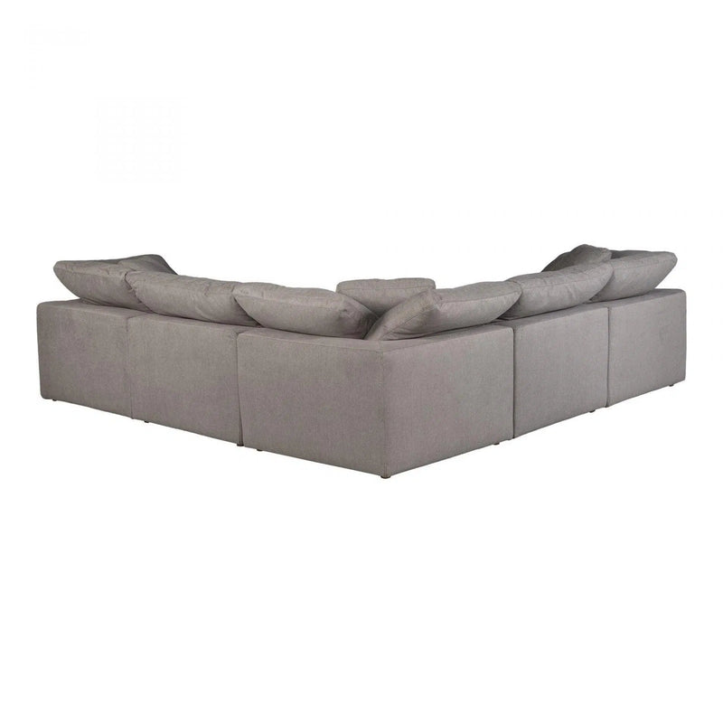 5 PC Set Stain Resistant Grey Large Classic Sectional Modular Modular Sofas LOOMLAN By Moe's Home