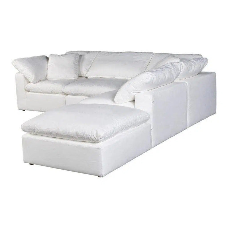 5 PC Set Stain Resistant Terra Condo White Dream Modular Modular Sofas LOOMLAN By Moe's Home