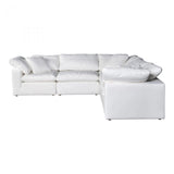 5 PC Set Stain Resistant White Large Classic Sectional Modular Modular Sofas LOOMLAN By Moe's Home