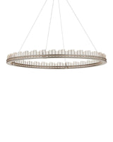 50.75 dia. Pleiades Iron and Seeded Crystal Silver Chandelier Chandeliers LOOMLAN By Currey & Co