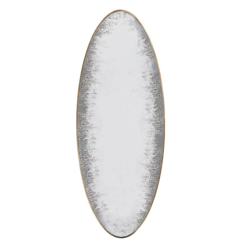 50" Oval Gold Metal Frame Antiqued Wall Mirror Wall Mirrors LOOMLAN By LH Imports